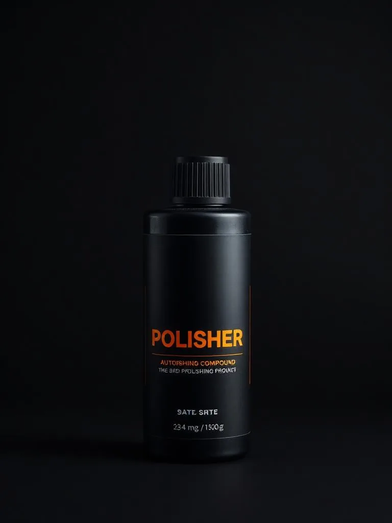 Frasco preto de composto polidor de corte